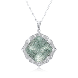 Velora Crystal Earth Pendant Necklace - Natural Prasiolite | Transformation & Abundance - product image 1 | Velora Crystal