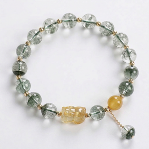❖ Prosperity Green Phantom Crystal Bracelet - Velora Crystal