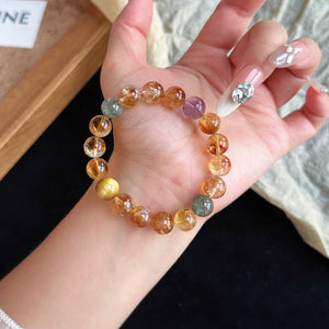 Velora Crystal Earth Bead Bracelet - Golden Quartz 8-10mm | Abundance & Confidence - product image 1 | Velora Crystal