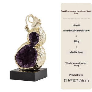 Velora Crystal Earth Crystal Gourd Decor - Crystal Glass | Abundance & Protection - product image 1 | Velora Crystal