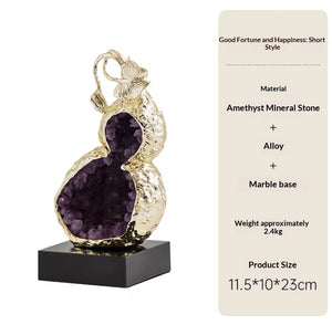 Velora Crystal Earth Crystal Gourd Decor - Crystal Glass | Abundance & Protection - product image 1 | Velora Crystal