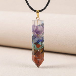 Velora Crystal Earth Pendant Necklace - Resin Crushed Stone | Unique Expression - product image 1 | Velora Crystal