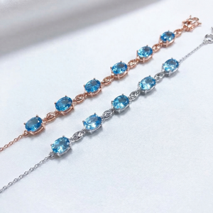 Velora Crystal Air Bracelet - Natural Blue Topaz | Clarity & Focus - product image 1 | Velora Crystal
